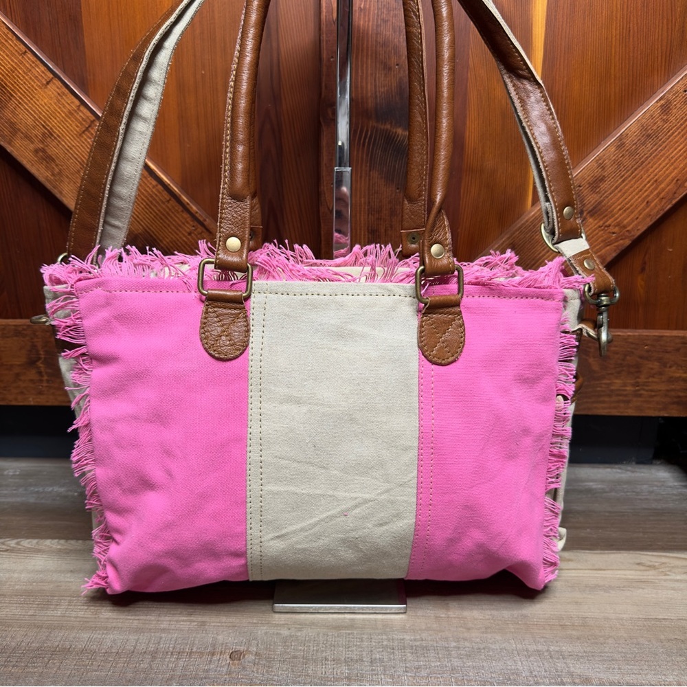 Myra Bag Queen Creek Upcycled Tote Shoulder Purse Canvas Bag Vintage Handbag - Picture 2 of 10